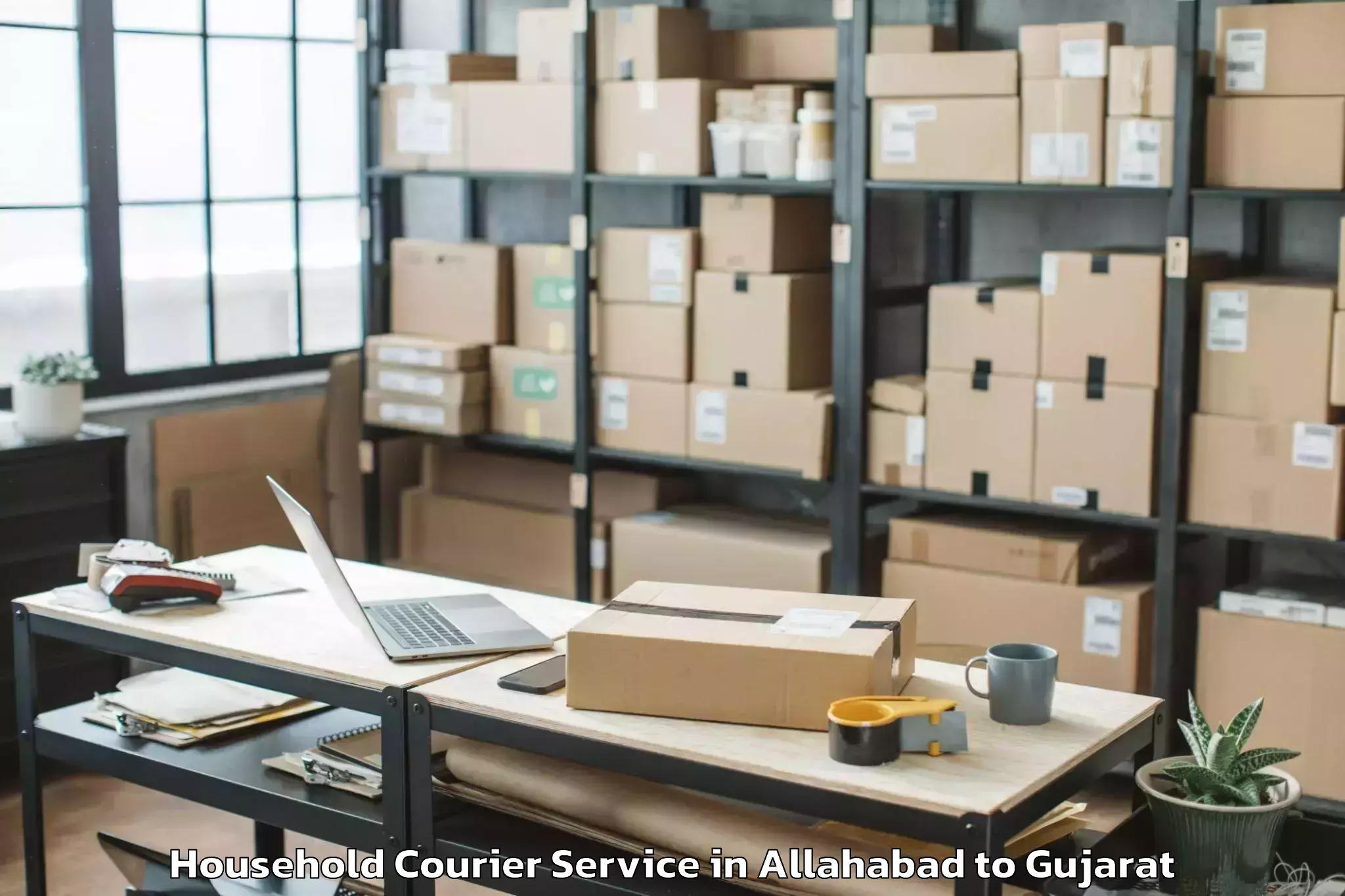 Trusted Allahabad to Jhagadia Household Courier